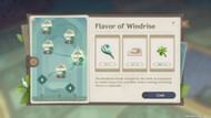 Ingredients for Flavor of Windrise (Image via HoYoverse)